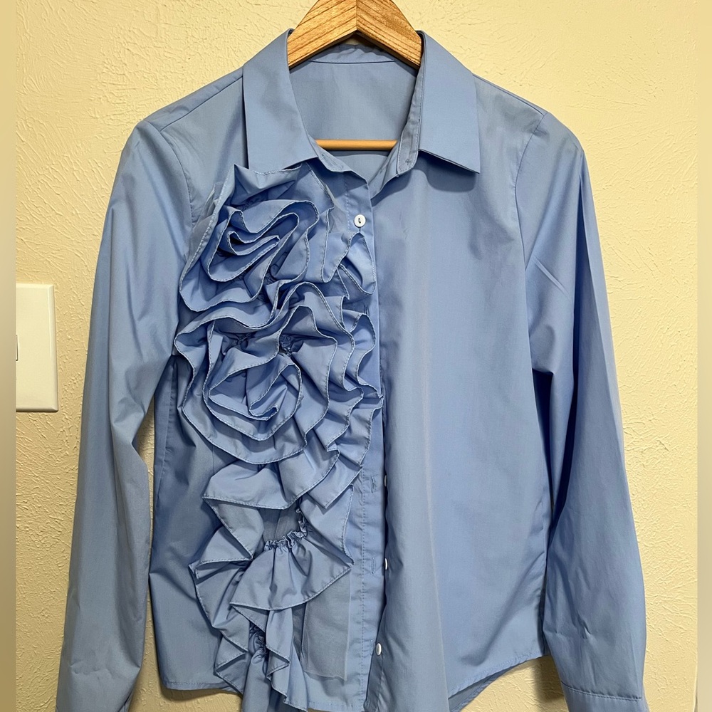SHEIN Light Blue Blouse